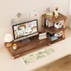 Organizador de escritorio, soporte para computadora de escritorio, elevador de monitor, base para pantalla de visualización, soporte de escritorio