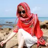 Lenço de Viagem Étnico de Algodão e Linho de Verão Lenço Protetor Solar Xale Grande Toalha de Praia Feminina para o Litoral Xale de Férias Estampado