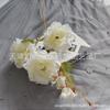 Rosa artificial de 5 cabezas rosa laifei flor guía para camino de boda peonía decoración para el hogar rosa camelia comercio exterior flor de seda falsa