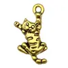 Venda Quente Transfronteiriça Desenho Animado Liga de Ouro Antiga Animal Gato DIY Chaveiro Colar Pulseira Pingente Acessórios