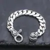 Atacado Pulseira de Prata 925 Caveira Grafite Grossa Masculina Única Tendência Personalizada Prata Tailandesa Joia Antiga Vintage