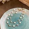 Collar de Perlas en Forma de Estrella Francés en Capas Lujo Ligero Moda de Gama Alta Cadena para Clavícula Simple Sentido del Diseño Collar de Nicho para Mujeres