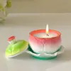 Amapola DIY Aromaterapia Yeso Hoja de Loto Base Bandeja Lotus Frasco de Almacenamiento Taza para Velas Molde de Silicona