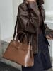 Bolso Tote con Cierre de Piel de Vaca Capa Superior Gran Capacidad Bolso de Viaje para Mujer Bolso de Hombro Único Cruzado Bolso de Mano de Alta Gama 2024 para Mujer
