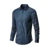 Camisa branca masculina de manga longa, não amassa, formal de negócios, corte slim, estilo coreano, roupa profissional para escritório, camisa branca casual masculina para terno