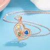 Cadena para Clavícula con Forma de Corazón de Tres Colores de Alta Gama Europea y Americana para Mujeres Joyería de Venta Caliente Transfronteriza Fabricantes Mayoristas