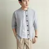 Suéter cárdigan de punto liso para hombre yingao con bolsillos, chaqueta casual de manga larga con cuello redondo de un solo botón para otoño e invierno