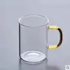 Copo de Água de Vidro Transparente Simples para Escritório Água Potável Café Com Alça Copo de Vidro Para Fazer Chá Copo de Cerveja Vidro Resistente ao Calor