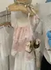 Camisa de Chifón con Retazos de Encaje y Mangas Voladas Kekezoon para Mujer, Estilo Suave de Verano con Volantes 7844