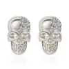 Pendientes retro con cabeza de calavera y diamantes, pendientes de Halloween de hueso premium transfronterizo, pendientes con cabeza de fantasma de ojo grande y cabeza con ruedas
