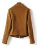 Chaqueta corta ajustada de gamuza estilo motocicleta vintage retro moderna para mujer, nueva colección otoño/invierno 2026, prenda exterior moderna talla grande