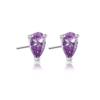 Pendientes Andywen de Plata de Ley S925 3*5mm Forma de Pera 20 Colores Pendientes Zirconia Arcoíris Champaña Morado Ins