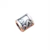 S999 Plata de Pie Retro Qianli Jiangshan Carácter Fu Cuentas de Agujero Grande Cubo de Cuentas Cuerda de Mano Tejida con Cuentas Collar Accesorios Hechos a Mano DIY