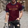 Camiseta Retro de Manga Corta Impresa en 3D Transfronteriza Ropa de Competición Top Verano Fútbol Americano Deportes Hombres y Mujeres Casual Hombres
