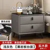 Mesita de noche de cuero, moderna y simple, para uso en el hogar, lujo ligero, pequeña, multifuncional, madera maciza, almacenamiento para dormitorio, mesita de noche, mueble de almacenamiento