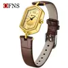 OFNS Reloj Retro de Lujo Ligero para Mujer Artístico de Alta Apariencia Impermeable Reloj de Pulsera al por Mayor Moderno Rombo Romano Reloj de Cuarzo