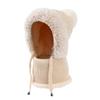 Gorro de punto de moda de invierno, bufanda sencilla con forro polar, gorro cálido combinado, jersey a prueba de viento, gorro de lana, venta al por mayor de fábrica