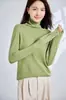 Suéter de Lana de Cuello Alto para Mujer con Cachemira, Tejido sin Costuras de Cuello Alto Holgado, Suéter Base de Punto