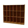 Armário de Brinquedos de Madeira Maciça para Jardim de Infância Material Didático Montessori Mochila Escolar Simples para Crianças Estante de Armazenamento Área de Armazenamento Armário de Canto