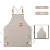 Delantal Nuevo Impermeable a Prueba de Aceite de Lona Color Liso Cocina Cocinar Oficina en Casa Ropa de Trabajo Delantal Sensación de Alta Gama Lujo Ligero