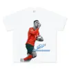 Transfronterizo Europeo y Americano Retro CR7 Gesto de Mano Icónico Impresión Directa Digital Oversize Cuello Pequeño Versátil Manga Corta