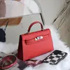 Bolsa Kelly Colorida Mais Vendida no Aliexpress, Bolsa de Mão Feminina Moda Europeia e Americana, Bolsa de Ombro Único Transversal de Alto Padrão para Mulheres