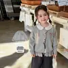 Açúcar de pera roupas infantis menina cardigã de tricô outono novo estilo estilo floresta versão coreana casaco suéter infantil Classe A roupas de bebê