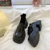 Mocassins femininos de sola grossa 2026 novo popular outono versátil estilo britânico sapatos pequenos de couro preto salto grosso sapatos únicos para mulheres
