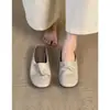 Mocasines sin cordones estilo francés minimalista para mujer Chuyuji, pantuflas a medio paso cómodas con aumento interno de altura y punta cerrada