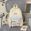 Bolsa Ita Amarela e Azul Claro Estilo Girly Bidimensional Fresca de Verão, Estilo Doce Coreano, Perfeita para Amigas Saírem