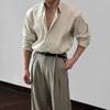 Camisa de Manga Larga con Textura Nicho Estilo Coreano para Hombre 2025 Primavera y Verano Nueva Camisa Holgada de Diseño Casual Top
