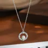 Cadena Elegante para Clavícula para Mujer con Baño de Oro Real y Circonitas Microincrustadas, Collar de Perlas de Alta Gama Estilo Francés Vintage, Cadena para el Cuello Estilo Ins