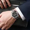 Popular Relógio Masculino de Pulseira de Aço para Comércio Exterior com Clássicos Números Romanos, Relógio Combinando para Casal, Relógio de Pulso Masculino Casual da Moda com Três Mostradores