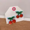 3475 Grampo de Cabelo Cereja com Lantejoulas Brilhantes Grampo Trançado Presilha Lateral Infantil Franja de Menina Energética Menina Fofa
