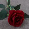 En stock rosa simulación rama única terciopelo rosa europeo boda ramo de mano novia flor artificial decoración del hogar