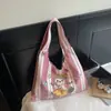 Bolso de hombro nuevo de dibujos animados, bolso tote de lona personalizado con graffiti, bolso tipo cubo casual, bolso de mano personalizado estilo bosque para el día a día