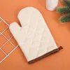 Algodón Lino Blanco Crudo Engrosado Resistente a Altas Temperaturas Anti quemaduras Aislamiento Térmico Guantes para Hornear Horno Soporte para Sartén Soporte para Olla Guantes para Horno de Microondas