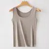 Camisola Acanalada de Cuello Cuadrado para Mujer, Espalda Cruzada, Se Puede Usar como Capa Interior o Exterior, Tallas Grandes, Top sin Mangas, Espalda Descubierta, Modal
