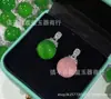 Collar con Colgante Redondo Simple de Crisoprasa Hielo Incrustado Plateado al por Mayor Colgante Redondo Rosa de Ágata Colgante de Jade