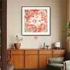 Pintura Decorativa Cuadrada Personalizada para Sala de Estar, Arte de Pared de Entrada con Peces Koi, Mural de Puerta de Entrada de Hotel de Lujo, Pintura para Aparador