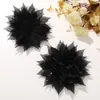 Moda Estilo Estéreo Esponjoso Plisado Lentejuelas Malla Tela Flor DIY Flor Accesorios Tocado Accesorios para el Cabello