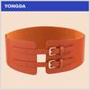 Cinturón de Cintura de Cuero PU con Hebilla de Pin de Doble Fila Estilo Retro para Mujer, Versátil para Camisas, Vestidos y Abrigos, Cinturón Ancho Elástico