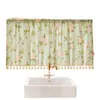 Cortinas Florales Estilo Retro Francés Americano Dormitorio Sala de Estar Balcón Ventana Saliente Cocina Cortinas Blackout Media Cortinas Cortinas de Puerta Cortinas Pequeñas Cortas
