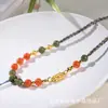 Cordão para Pingente de Ágata Vermelha do Sul Tecido à Mão Cordão de Quatro Fios Cartão de Buda de Jade Hetian Corda de Pingente Thangka Estilo Étnico Cordão