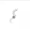 Pendientes de Cruz Europeos y Americanos Transfronterizos de Aleación de Titanio F136 Incrustados con Circonita Marquise, Clavos para Labios, Clavos para Cartílago Auricular, Joyería de Perforación al por Mayor