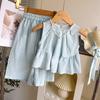Traje sin mangas para niña Verano Nuevo Camisa de muñeca sin mangas con volantes Traje de pantalones de pierna ancha Sombrero CM0112