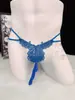 Tanga Sexy para Hombre sin Quitarse Hueco Correa Fina Sin Costuras Tentación de Pareja Bordado de Mariposa t 686
