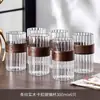 Vidro Resistente ao Calor com Grão Vertical terno Anti-Queimadura Doméstico Sala de Estar Xícara de Chá Xícara de Café Xícara de Alto Valor de Cor 6