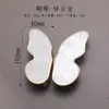 Manija de Agujero Único para Armario Guardarropa de Lujo Ligero Nórdico Minimalista de Alta Venta, Manija Cuadrada de Pétalo Azul Blanco de Dibujos Animados de Mariposa