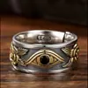 AliExpress transfronterizo nuevo artículo de moda popular personalidad tendencia masculina anillo ojo de Horus dorado ventas directas de fábrica